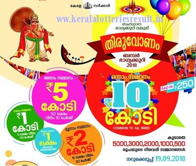 Thiruvonam Bumper Lottery 2018