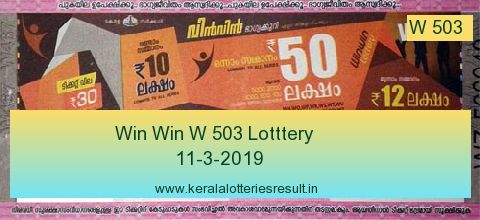 Win Win Lottery W 503 Result 11.3.2019