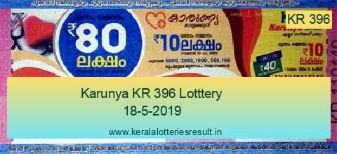 Karunya Lottery KR 396 Result 18.5.2019