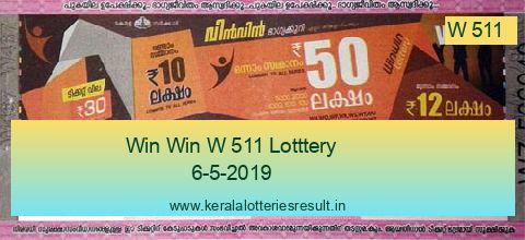 Win Win Lottery W 511 Result 6.5.2019