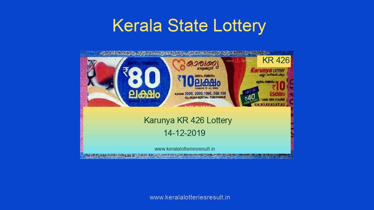 Karunya Lottery KR 426 Result 14.12.2019