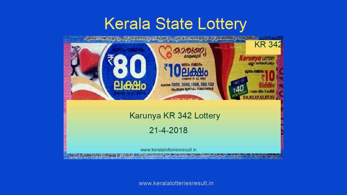 KARUNYA KR 342 Lottery Result 21.4.2018