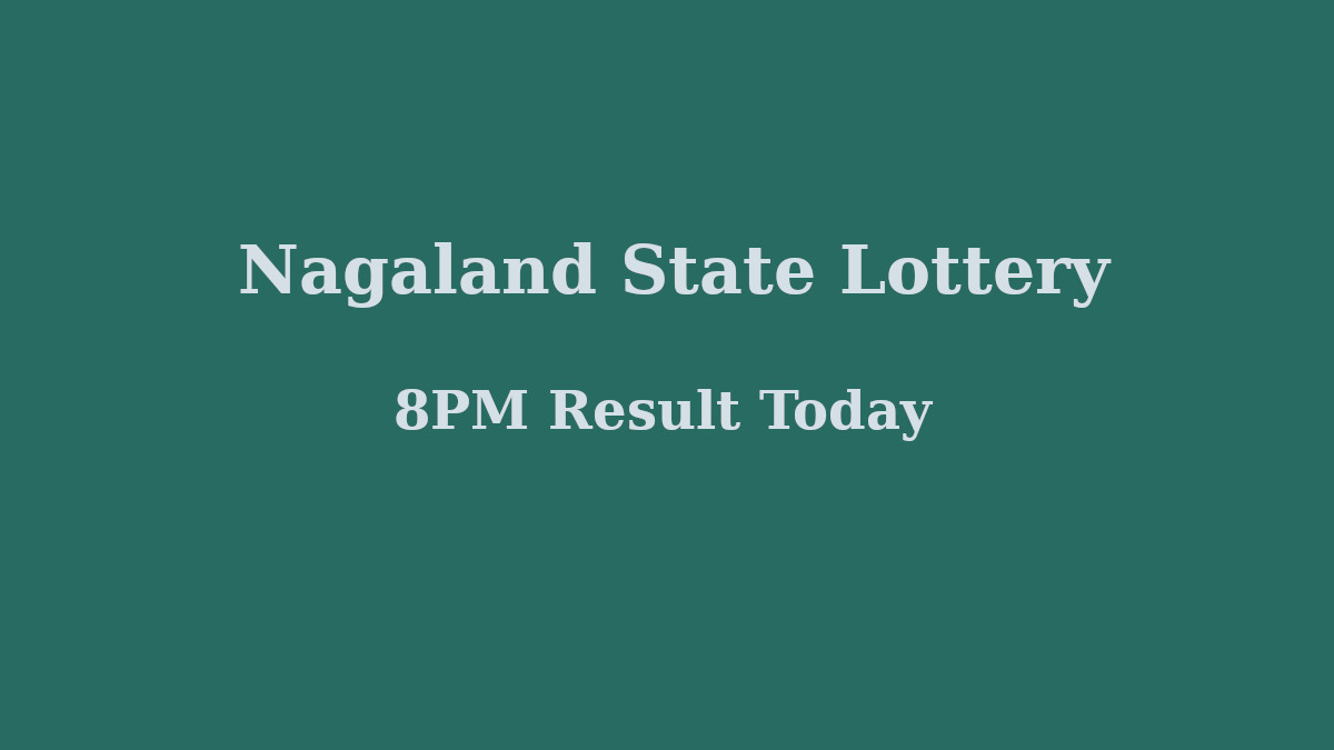 Lottery Sambad 8pm Result