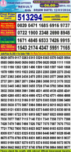Punjab Dear 100 Result March 12