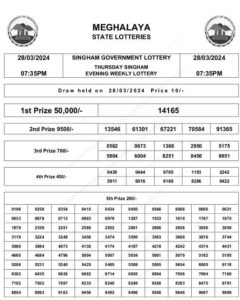 Singham Evening Result March 28