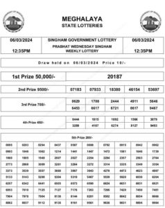 Singham Lottery result 6.3.2024