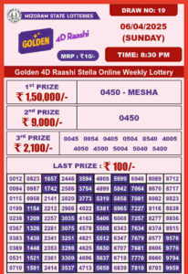 Golden 4d lottery 8.30 pm result 6.4.2025