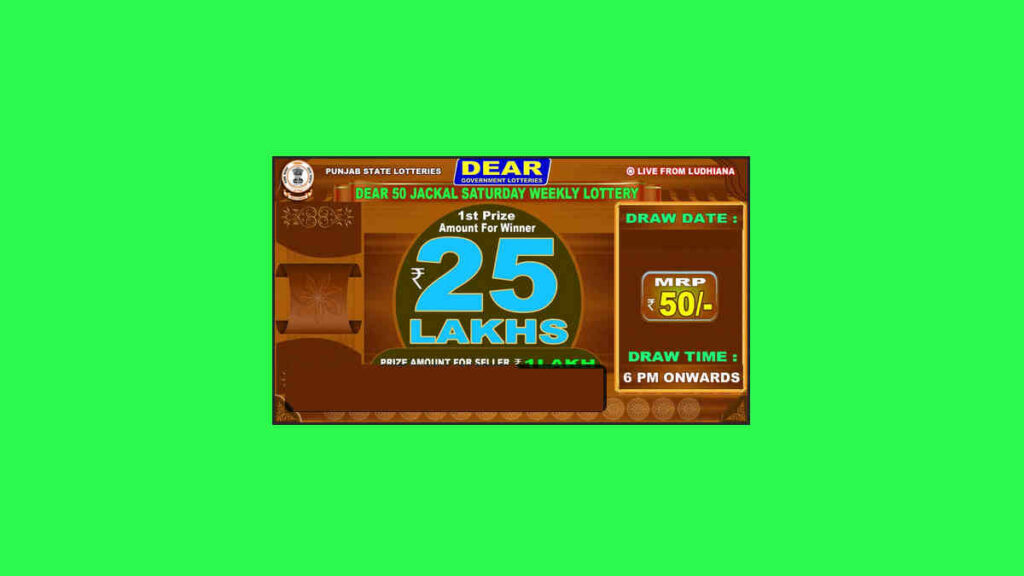 Punjab State Dear 50 Jackal Saturday Lottery