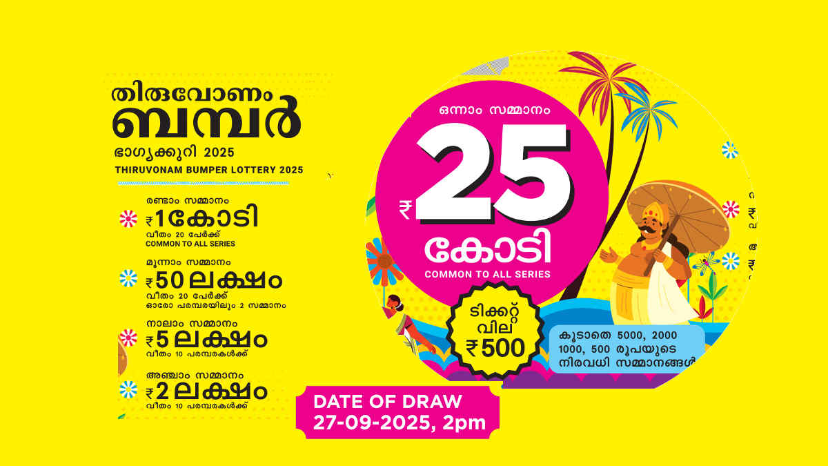 Thiruvonam Bumper Lottery Result 2025