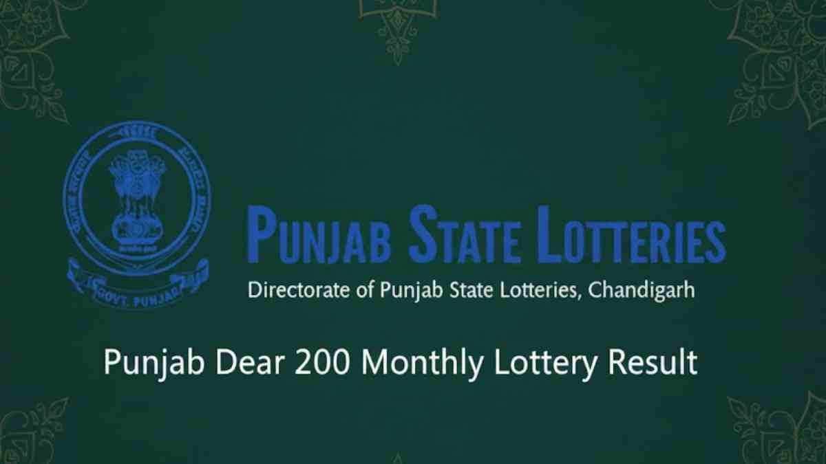 Punjab Dear 200 Monthly Lottery Result Today - Check Complete Official PDF Result at 6.00 PM