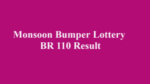 Monsoon Bumper Lottery Result 18.7.2026 (BR 110)